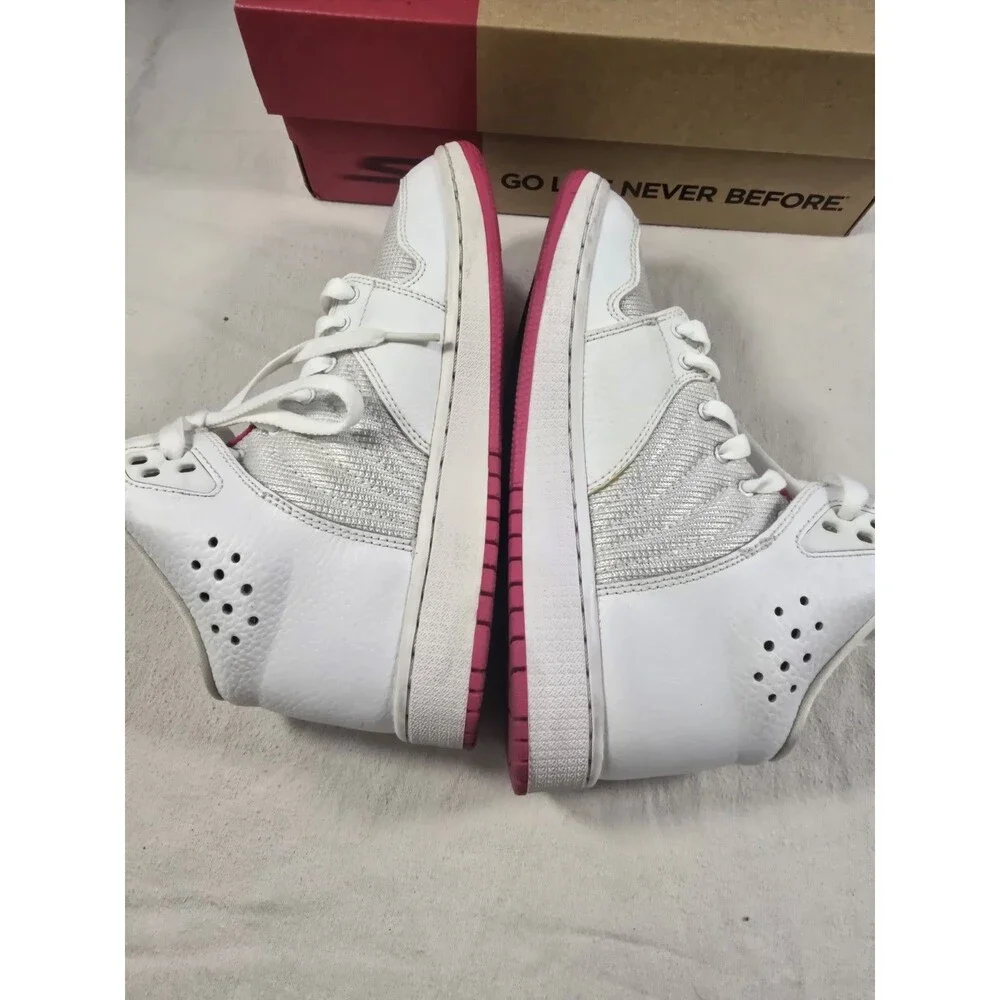 Nike Air Jordan 1 Flight 4 White Pink #23 Sneakers 820183-109 Shoes Sz 4.5y Kids